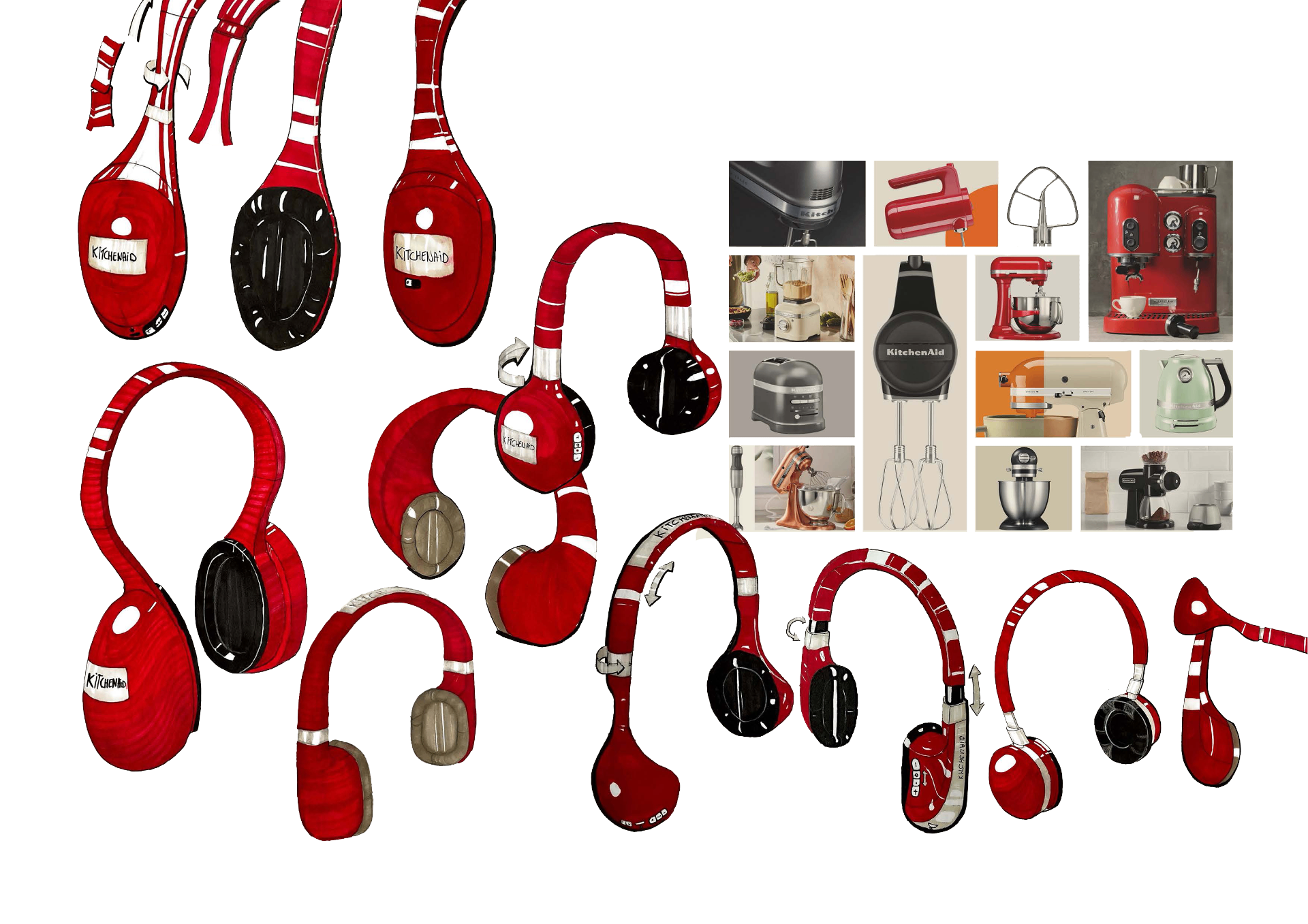KitchenAid inspired headphones sketch project.