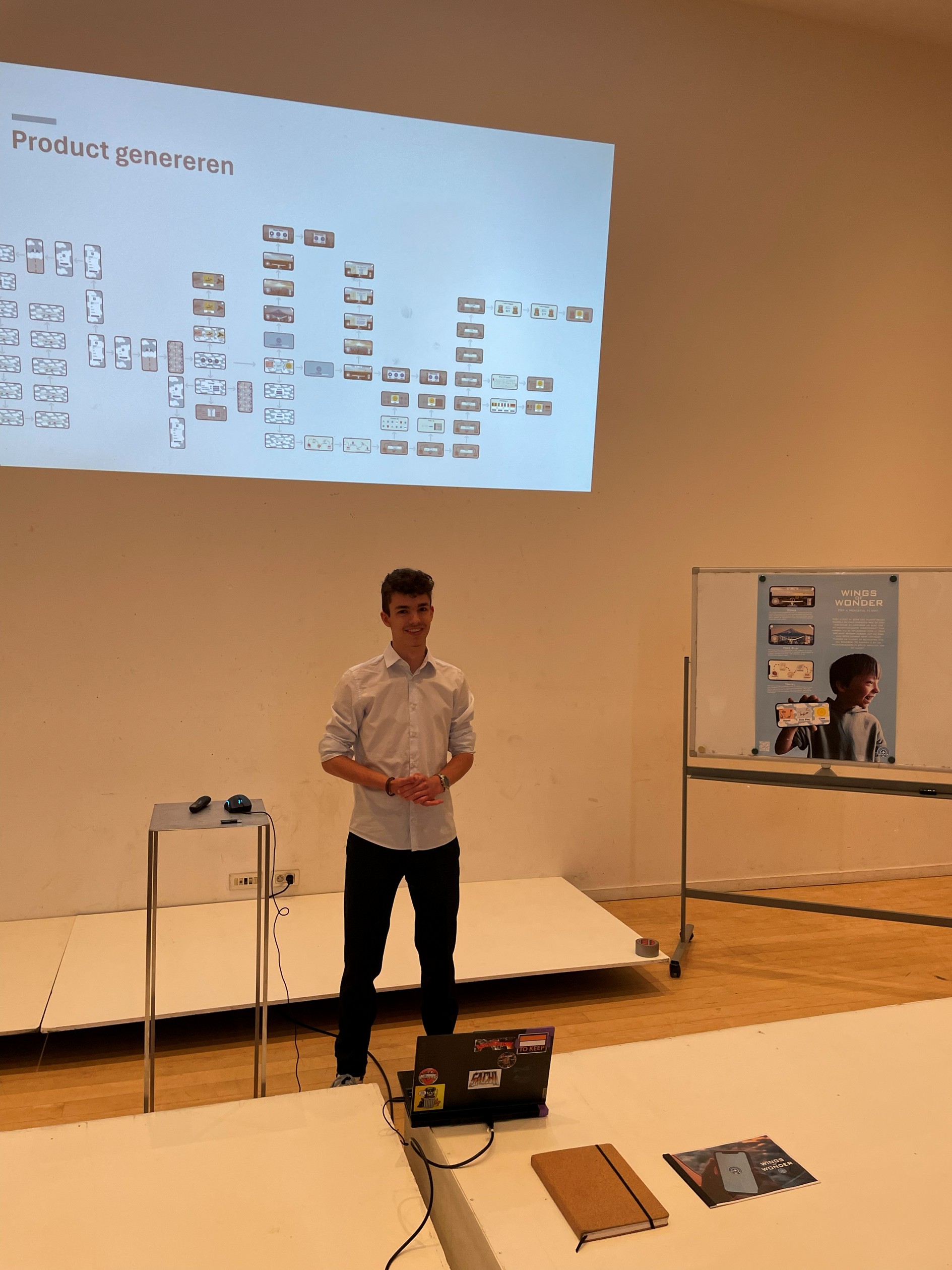 Students at Sint-Lucas presenting their product.